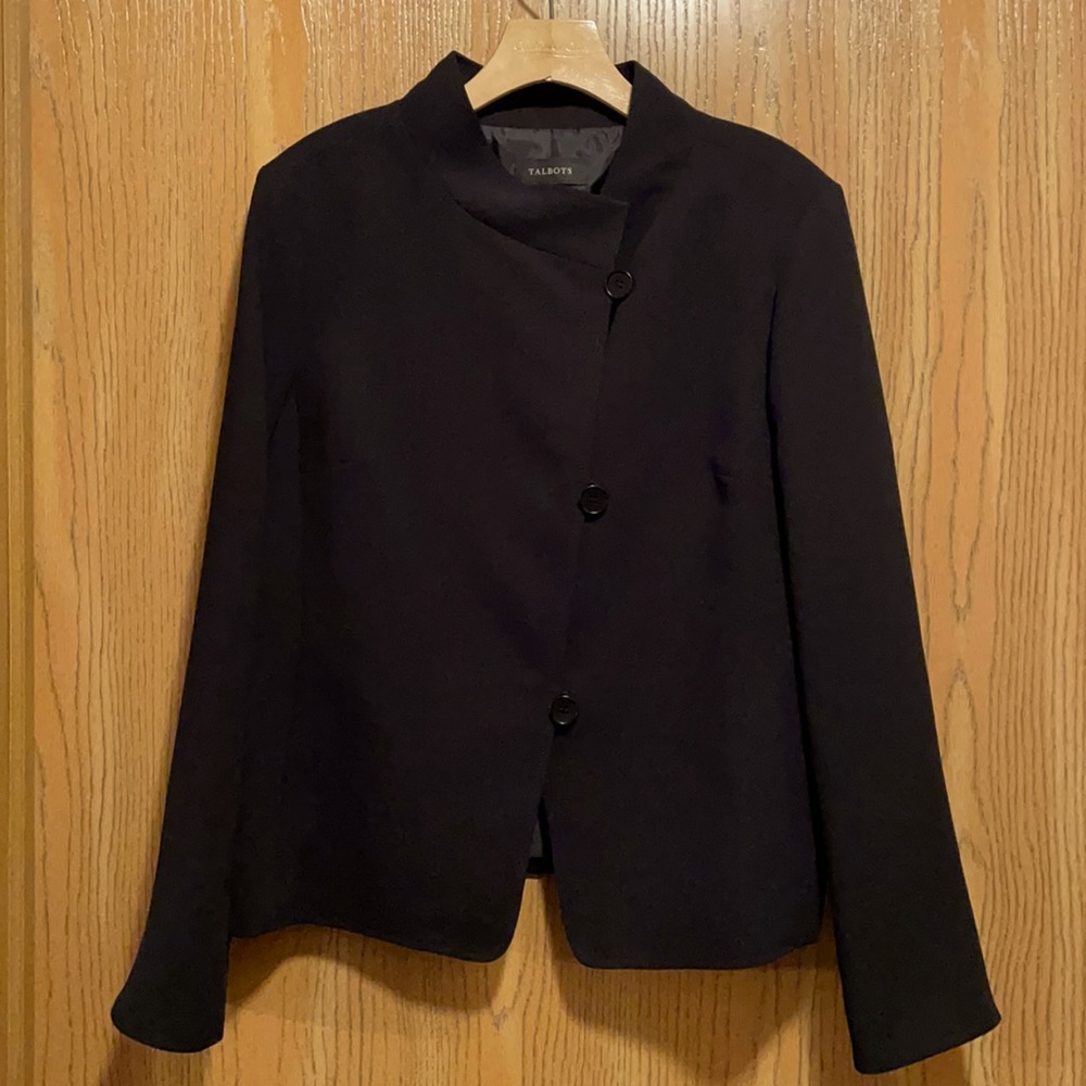 Talbots Asymmetrical Button Jacket Euc 18 - image 1